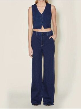 NEW LE JEAN Full Length jude trouser jeans in ink Size 25